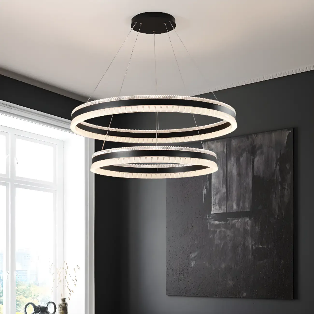 Stylish Modern Circle Tiered Ring LED Chandelier