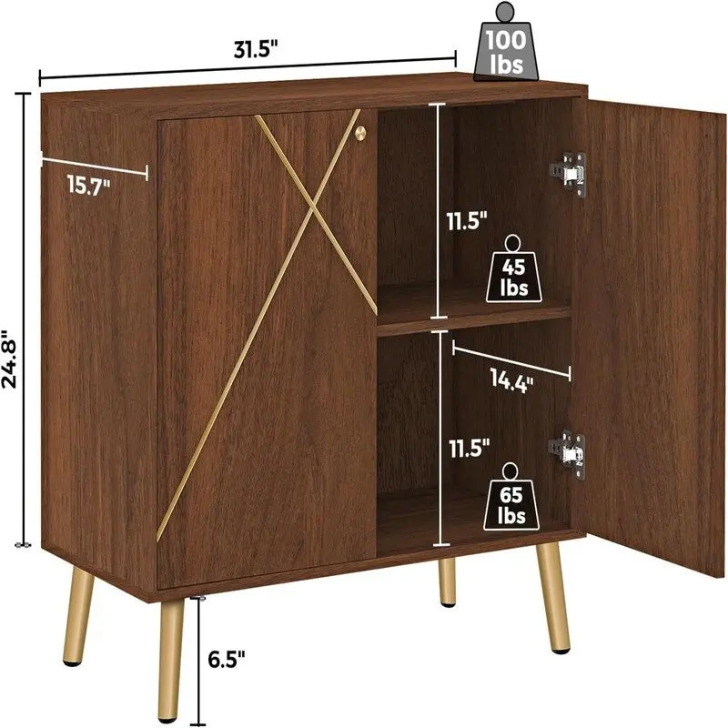 Modern Buffet Cabinet - 15.7D x 31.1W x 31.5H