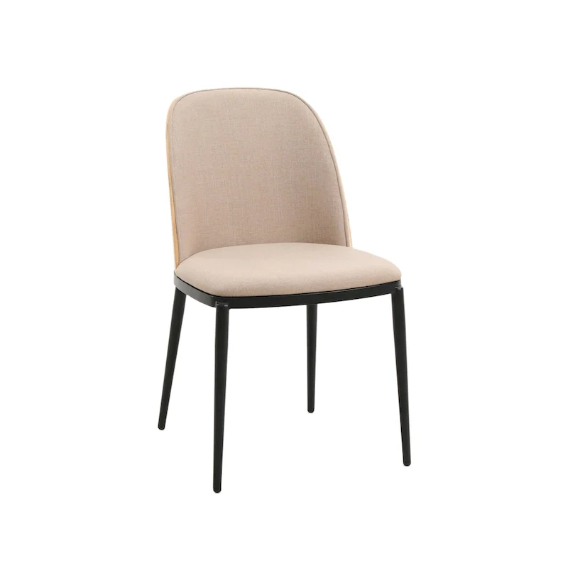 LeisureMod Tule Dining Side Chair with Upholstered Seat and Back