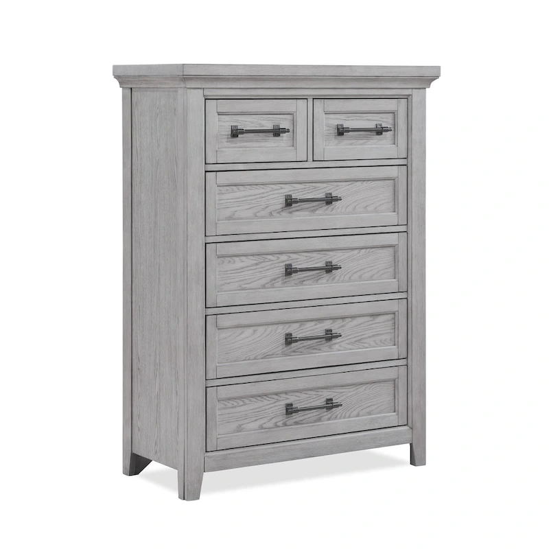 Debra 6 Piece Gray Panel Bench Footboard Bedroom Set