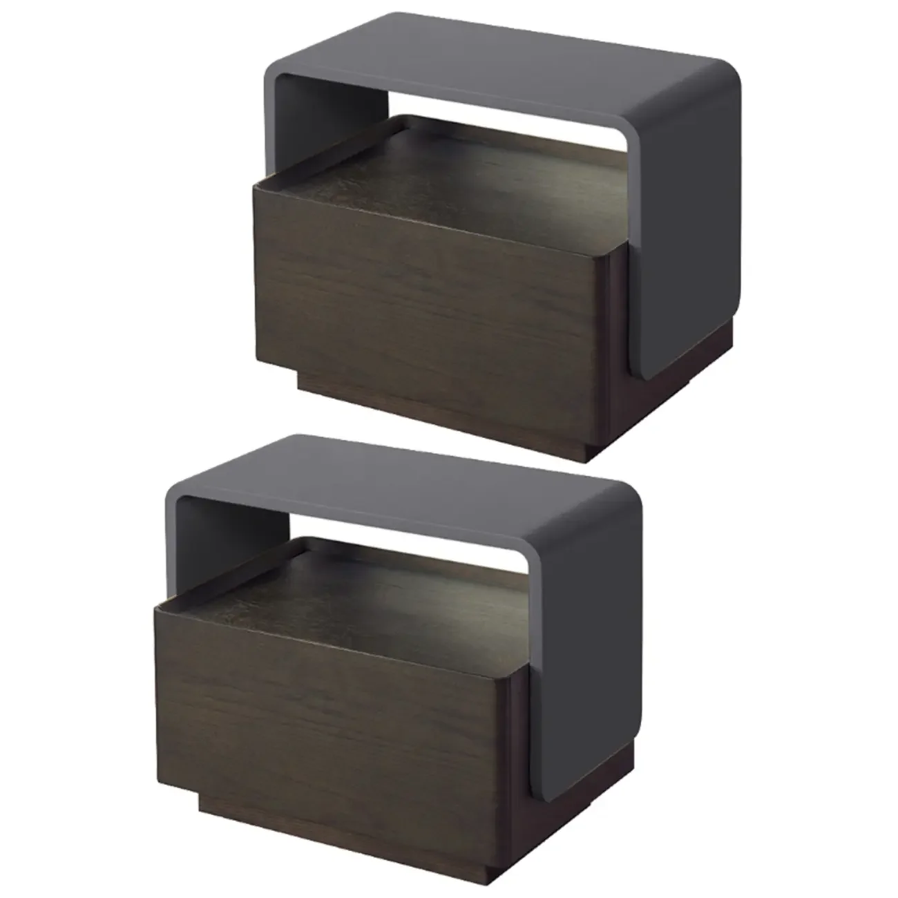Chic Manufactured Wood Shelf & Drawer Nightstand
