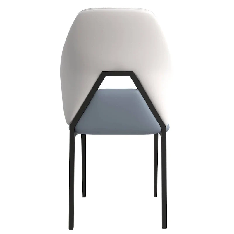 PU Leather Dining Chair – Brown/Grey/Blue Grey/Green Blue/White, Iron Legs, Single