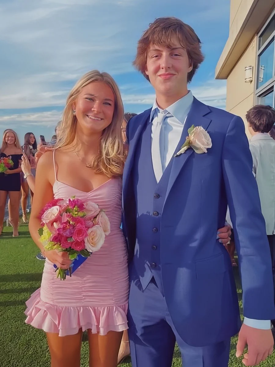 Pink - Spaghetti Straps Sheath Satin Pleated Homecoming Dress With Ruffles