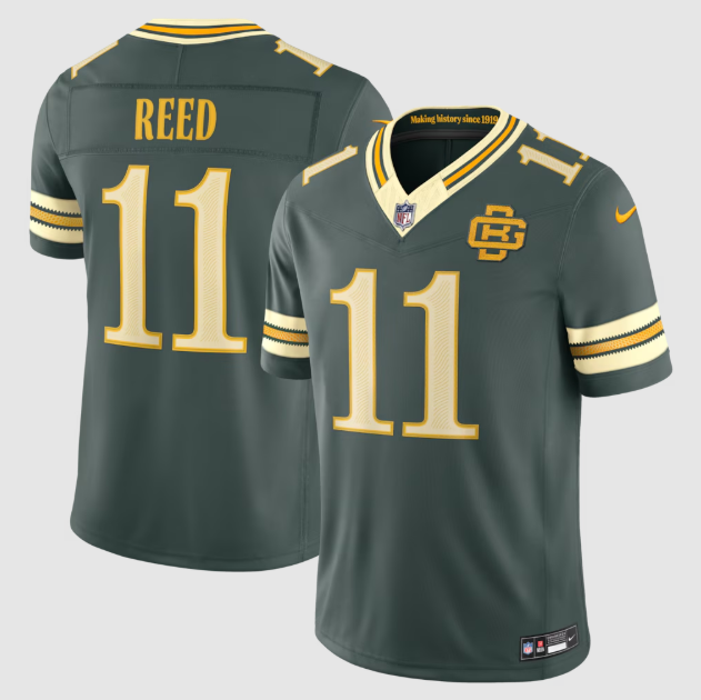 Green Bay Packers Jayden Reed Green 2026 Rivalries Collection Stitched Limited Jersey