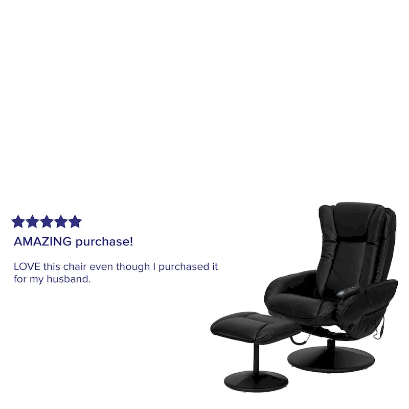 LeatherSoft Massaging Multi-Position Recliner w/Ottoman