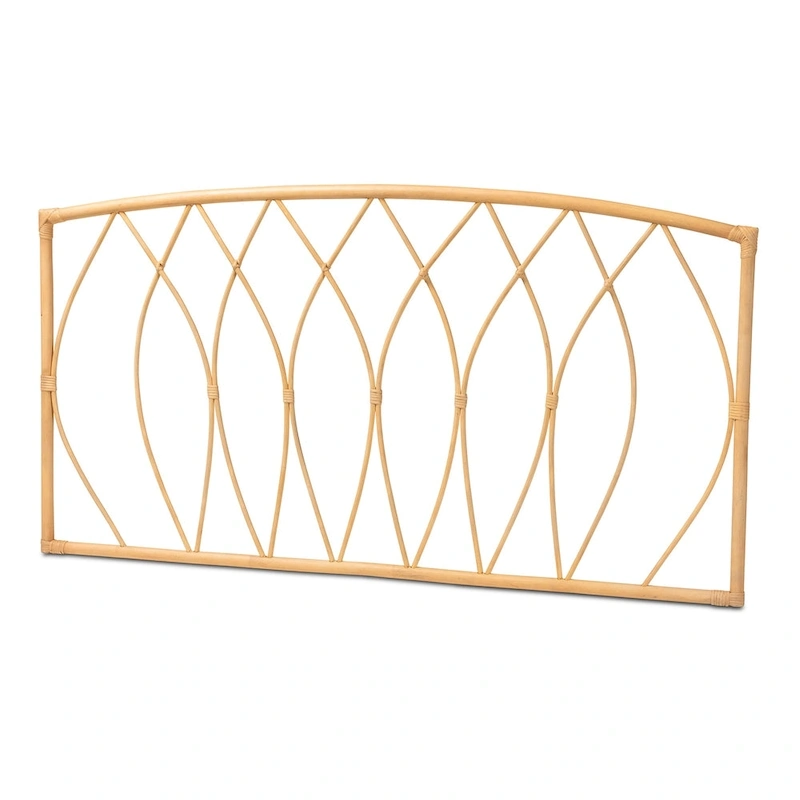Halia Modern Bohemian Natural Rattan Wall-mountable Headboard-Queen