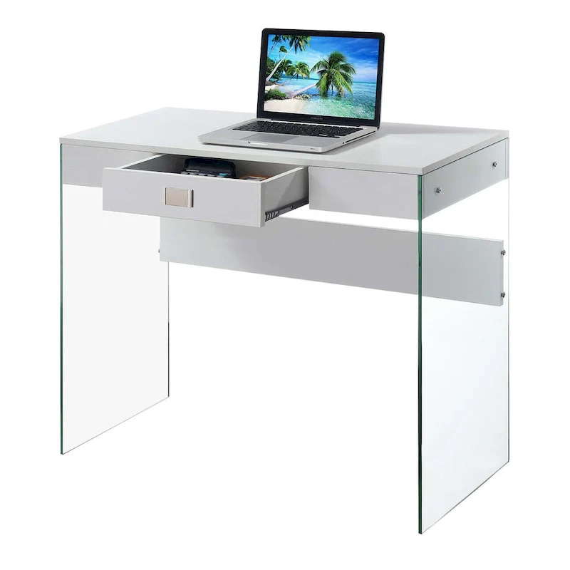 Convenience Concepts SoHo 1 Drawer Glass 36 Desk