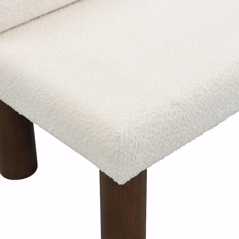 Upholstered Dining Bench with Wooden Legs