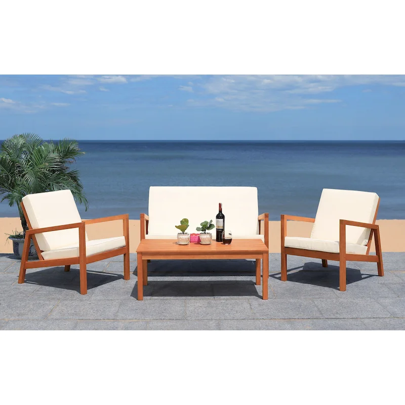 SAFAVIEH Outdoor Giana 4-Piece Living Set - 46W x 29D x 31H