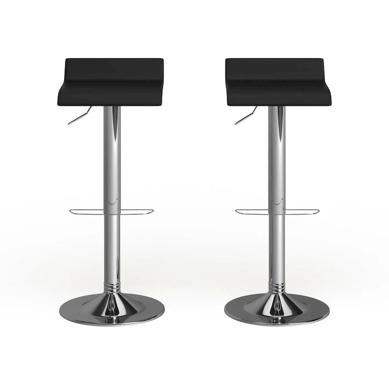 Blaine Chrome Air Lift Adjustable Swivel Stools (Set of 2)