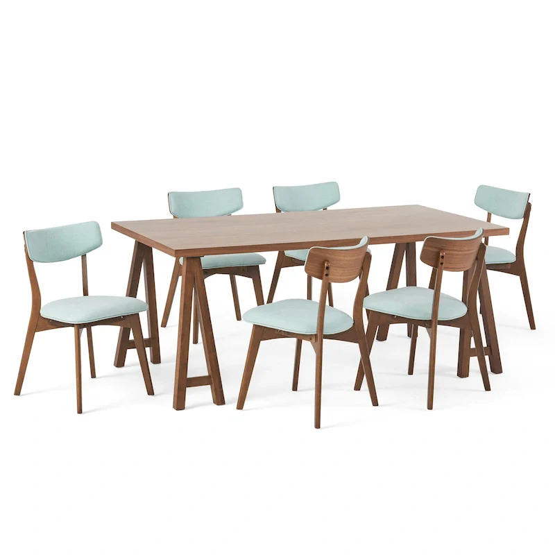 Chazz Mid-Century Modern 7 Piece Dining Set with A-Frame Table by Christopher Knight Home