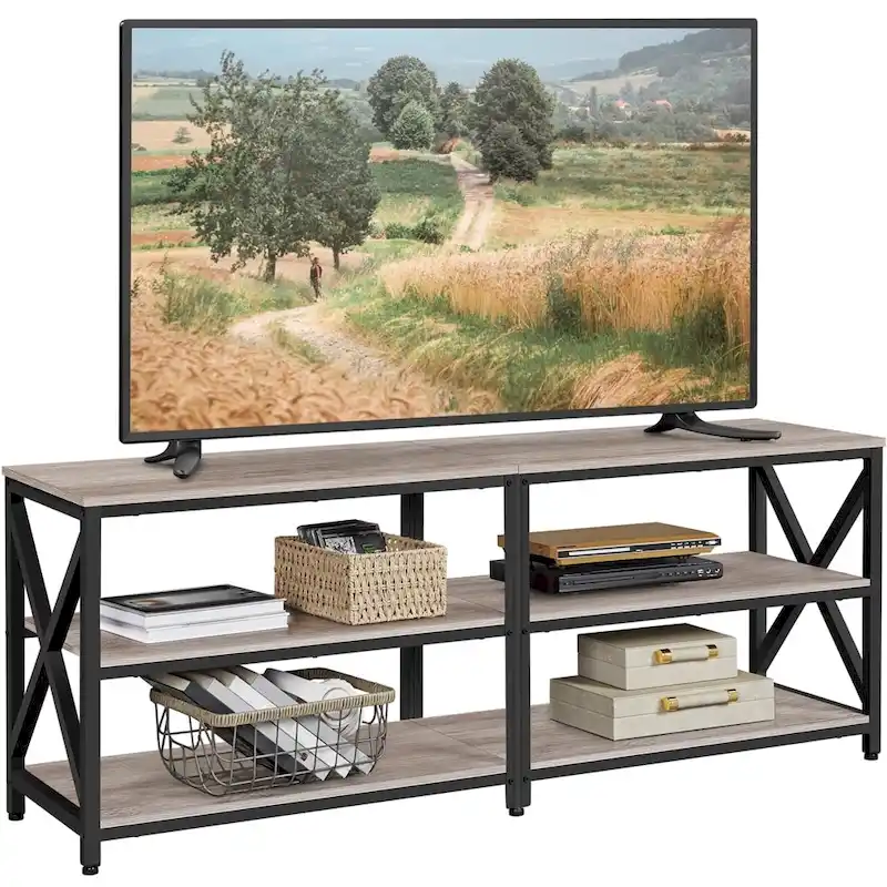Vintage Wood 3-Tier Console Table TV Stand for TVs up to 70