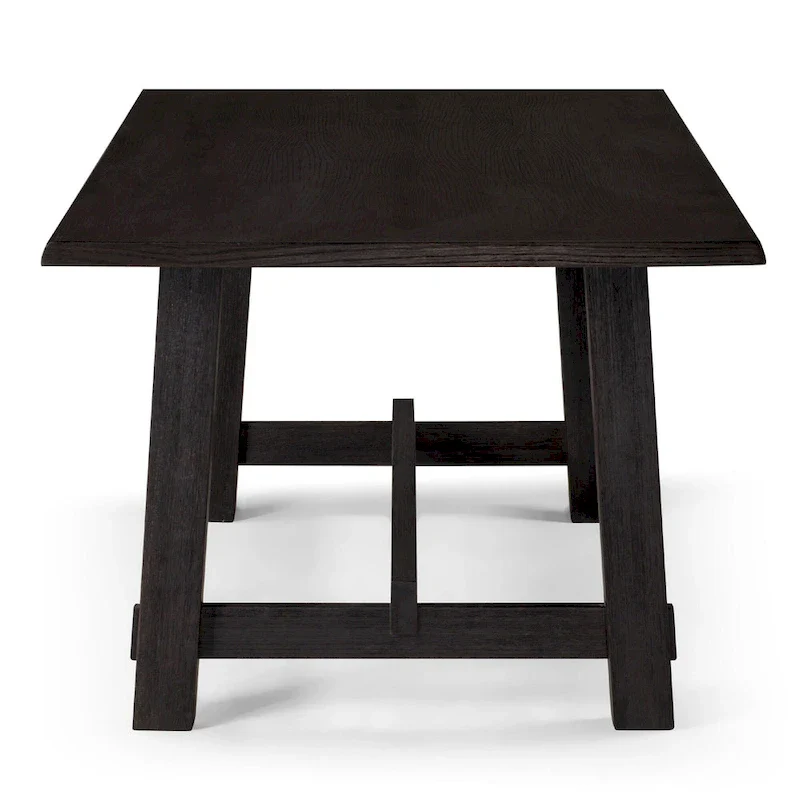 Maven Lane Yves Rectangular Wooden Dining Table in Weathered Black Finish