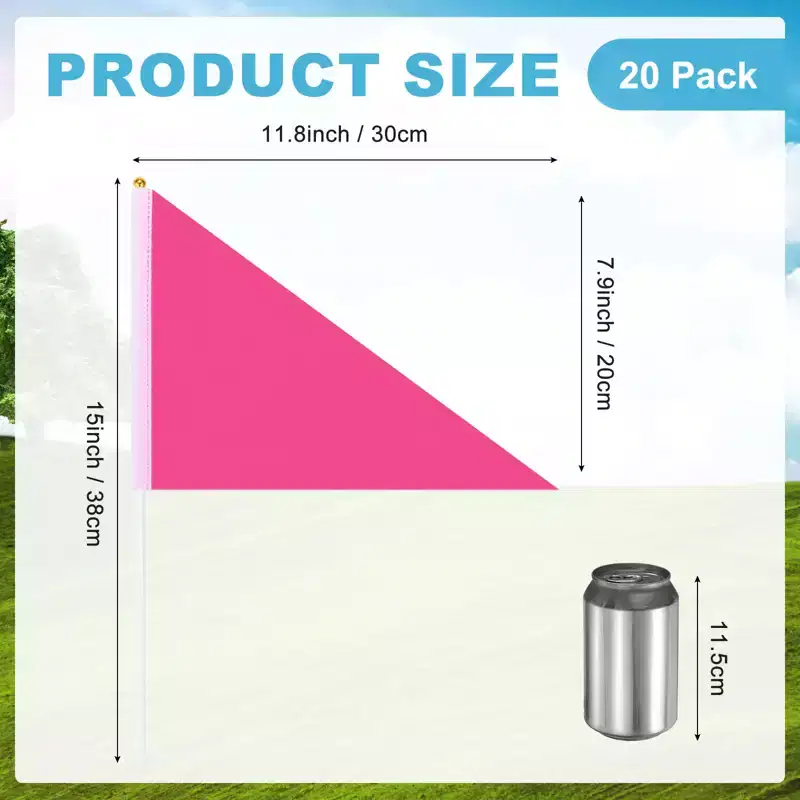 Unique Bargains Mini Sublimation Durable Polyester Hand Held Plain Flags