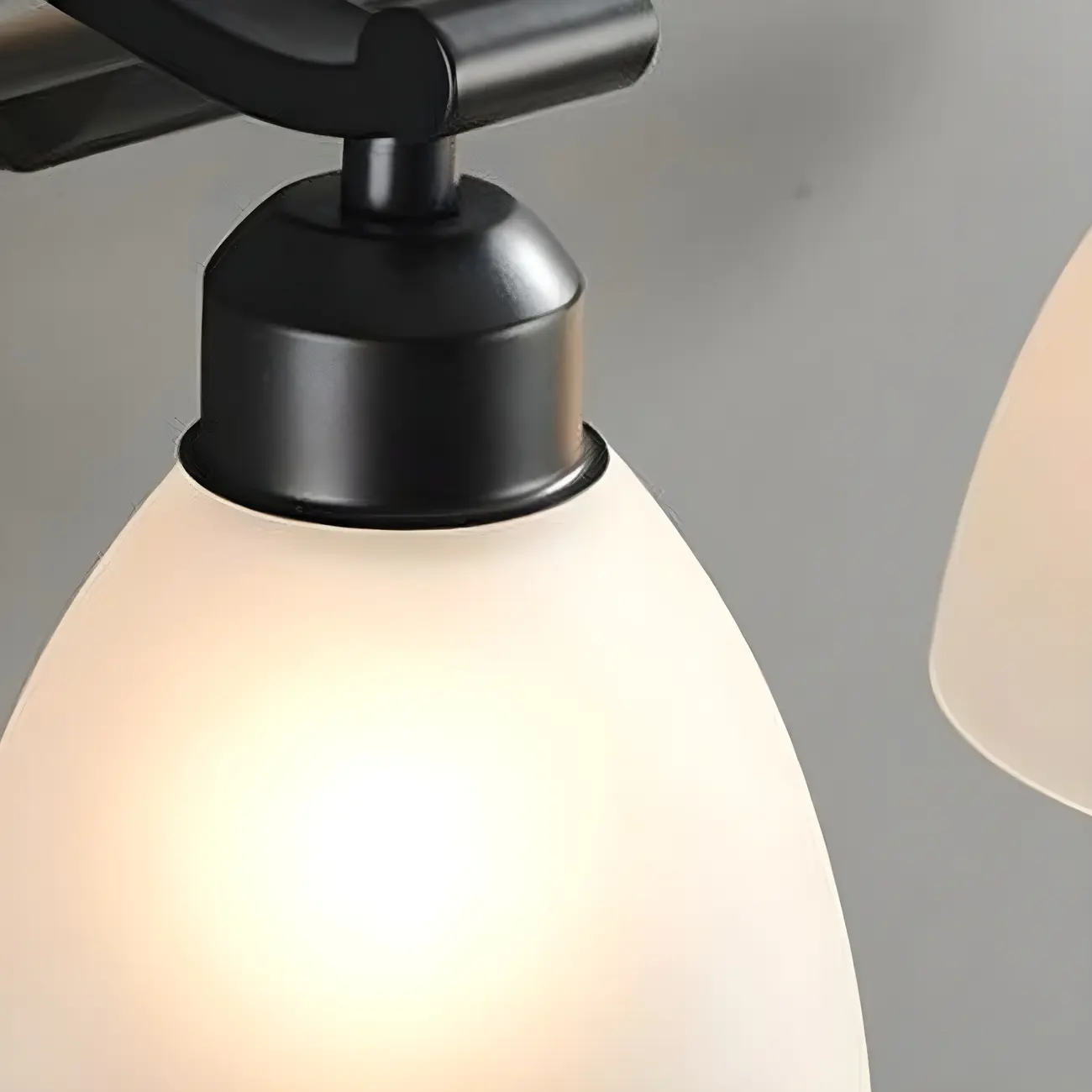 Modern Metal Bathroom Vanity Light with Frosted Glass