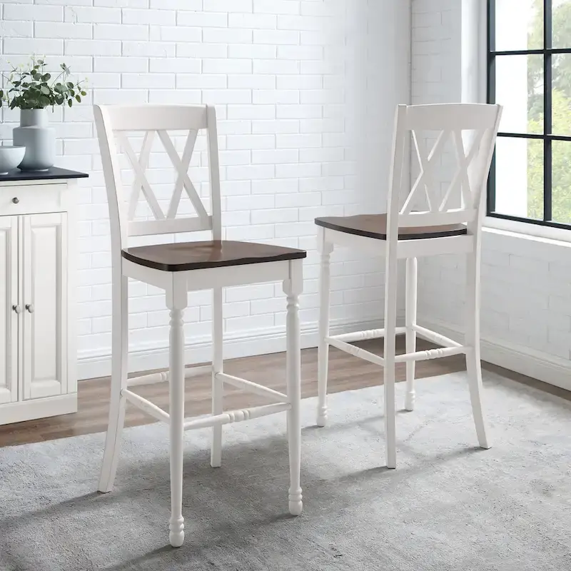 Crosley Shelby 2Pc Bar Stool Set - 18 W x21.75 D x 46.5 H