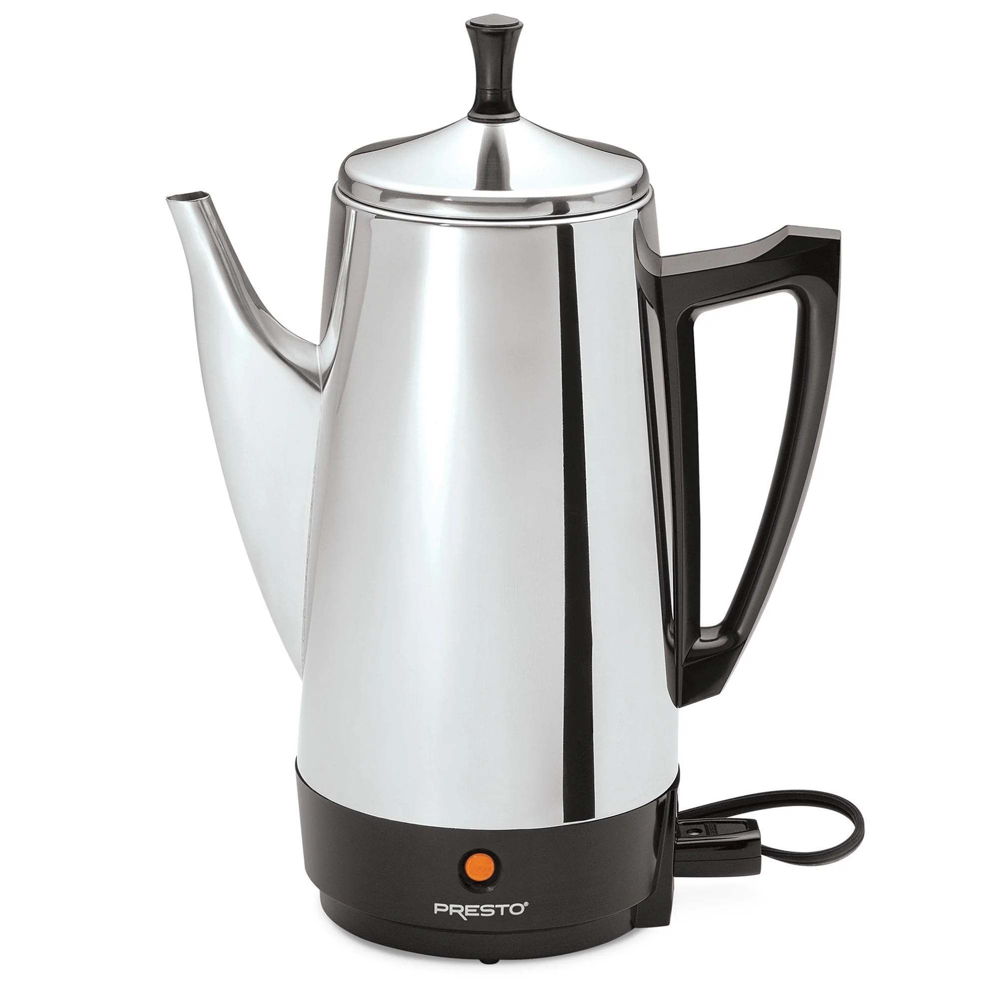 Presto Stainless Steel Coffee Maker, 12 Cup Robust Percolator Coffee, Silver - 2.79