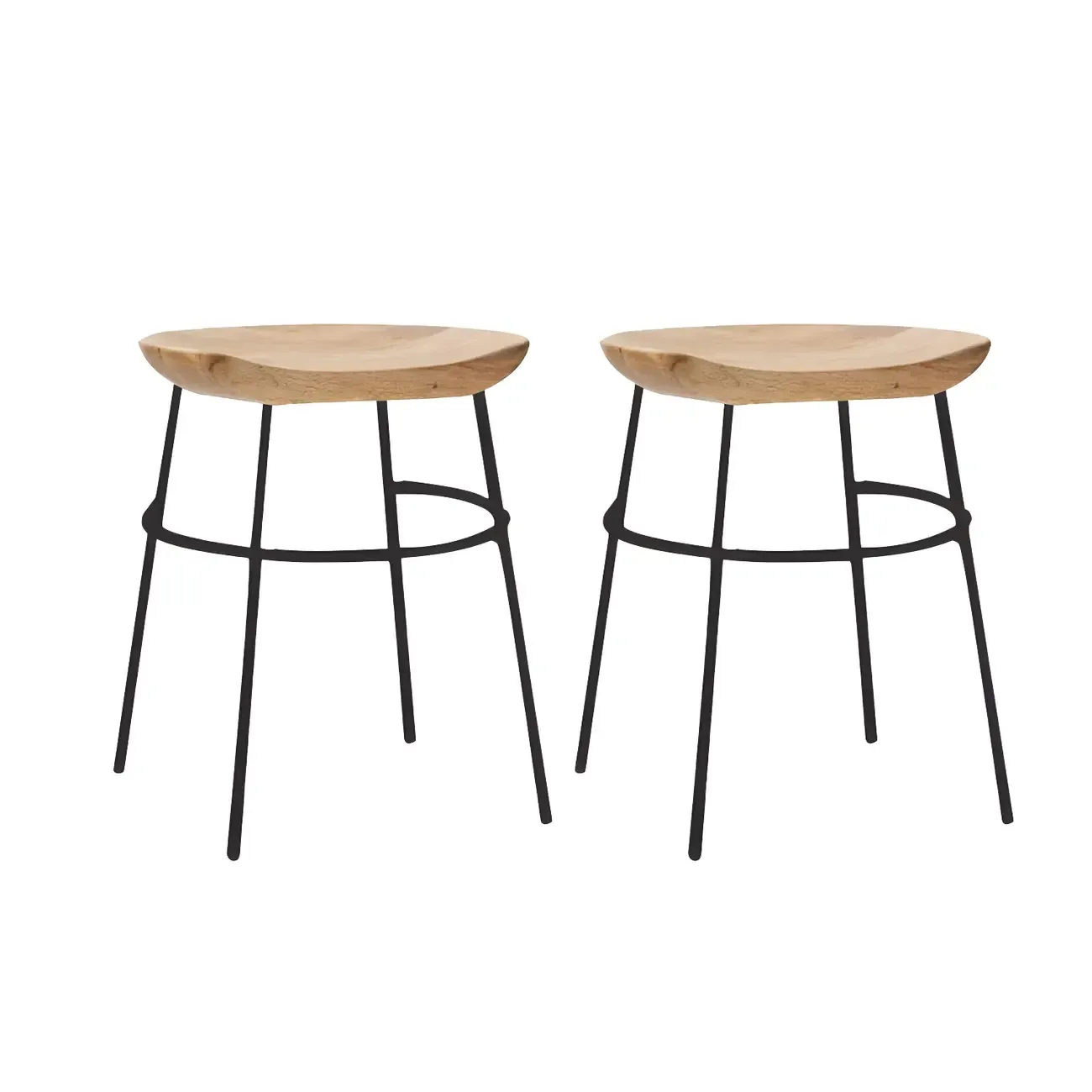 Modern Solid Wood Counter Height Bar Stools