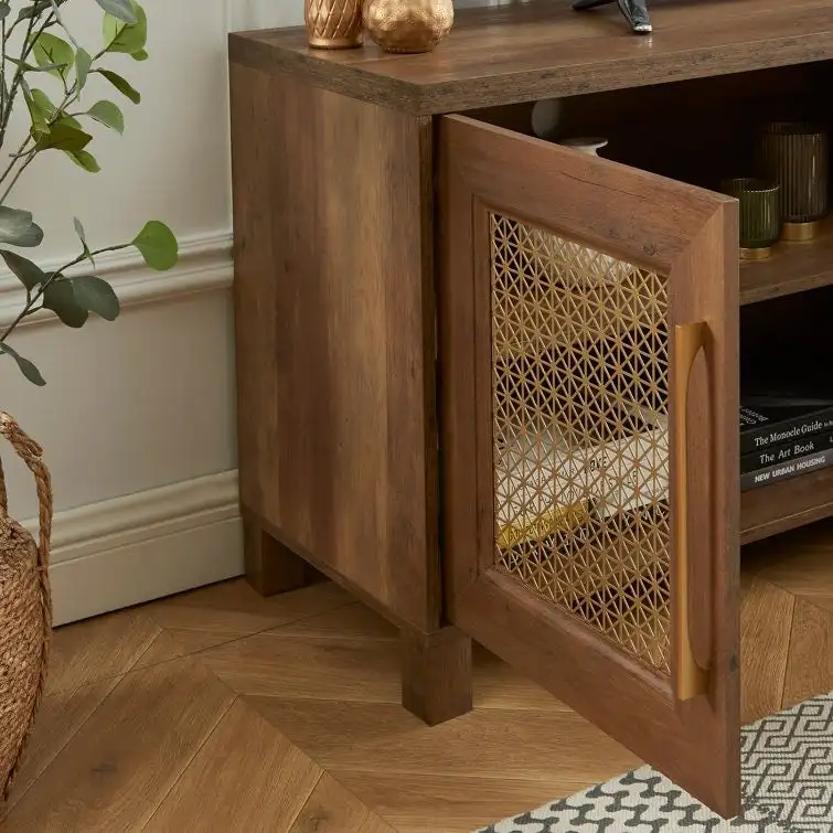 69.5 Wood TV Stand Media Console Entertainment Center