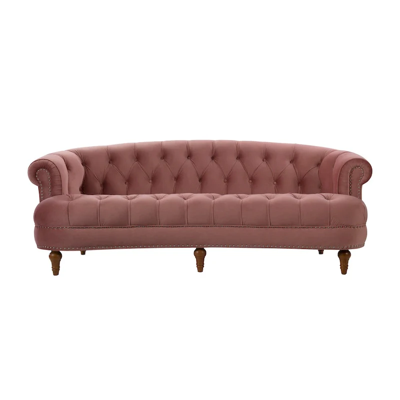 La Rosa 84 Mid-Century Modern Velvet Upholstered Chesterfield Tufted Sofa