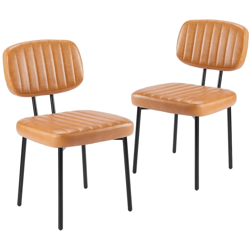 Upholstered Mid Century Modern Kitchen Dining Room Chairs Set of 2