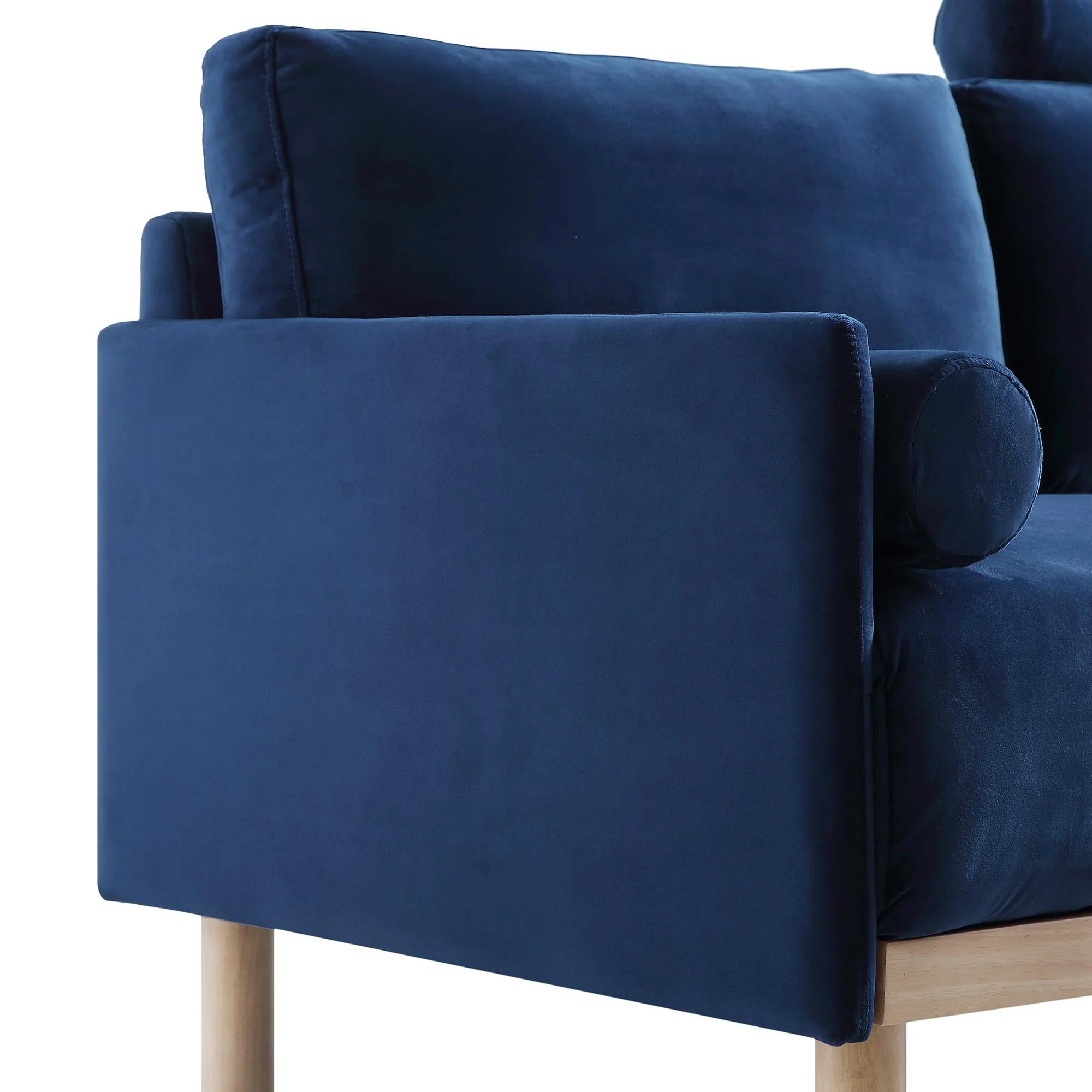 Navy Blue Velvet Sofa, 2-Seater