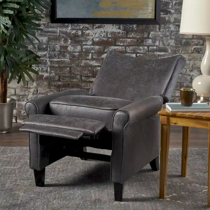 Charell Traditional Microfiber Recliner by Christopher Knight Home