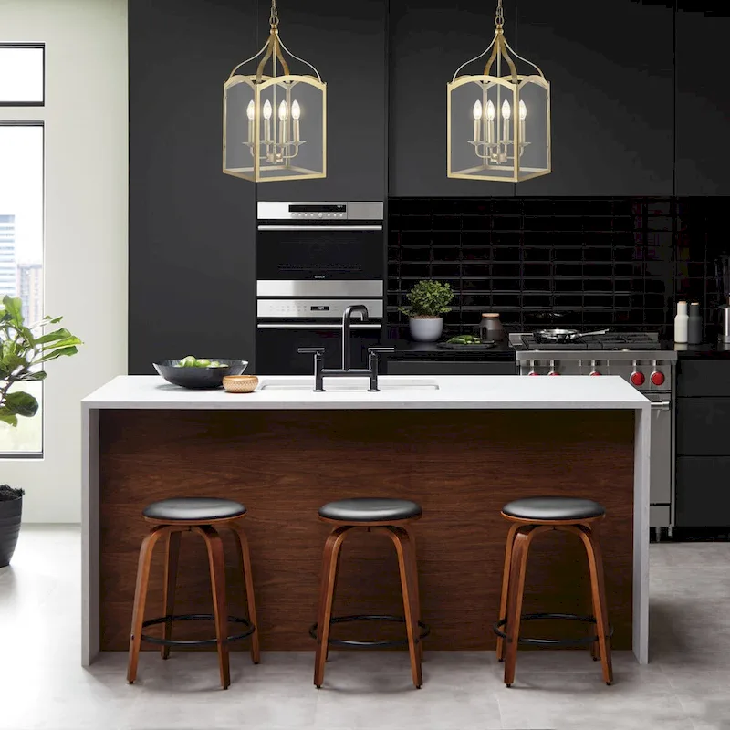 Ruth 11  4-light Lantern Metal/Glass LED Pendant by JONATHAN Y