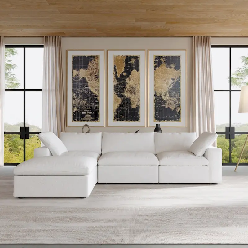 L Shape Modern Modular Convertible Sectional Sofa Couch