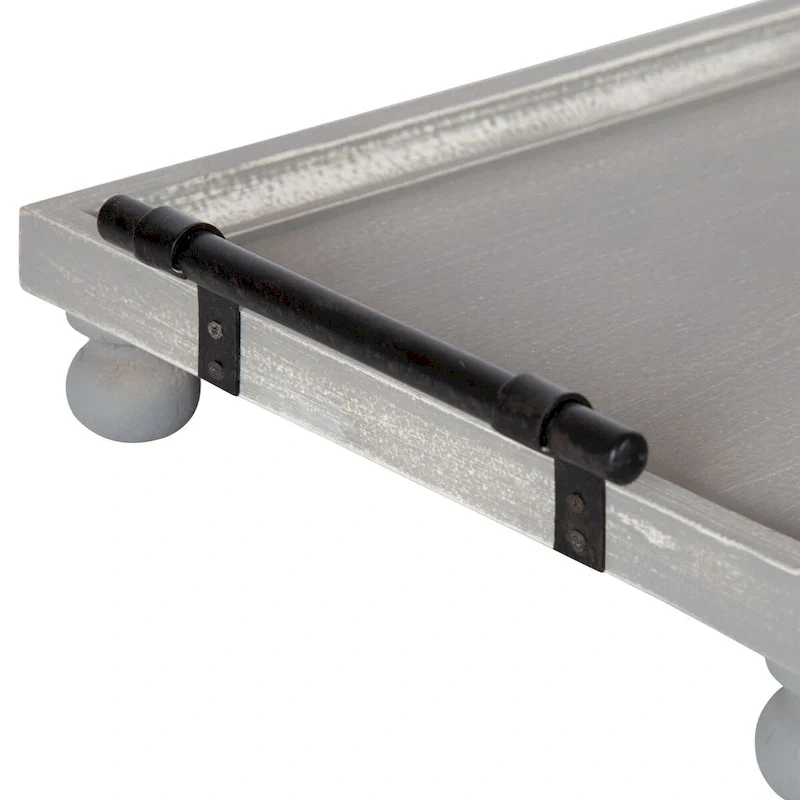 Kate and Laurel Bruillet Wooden Footed Tray - 12x16