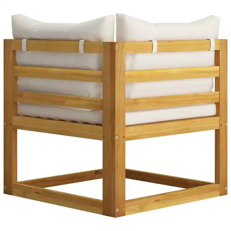 vidaXL Modular Garden Lounge Set with Cushions in Solid Acacia Wood
