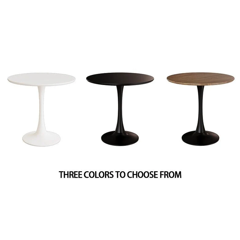 Round Dining Table, 31.5  Tulip Table Kitchen Dining Table 2-4 People with MDF Table Top & Pedestal Base, End Table