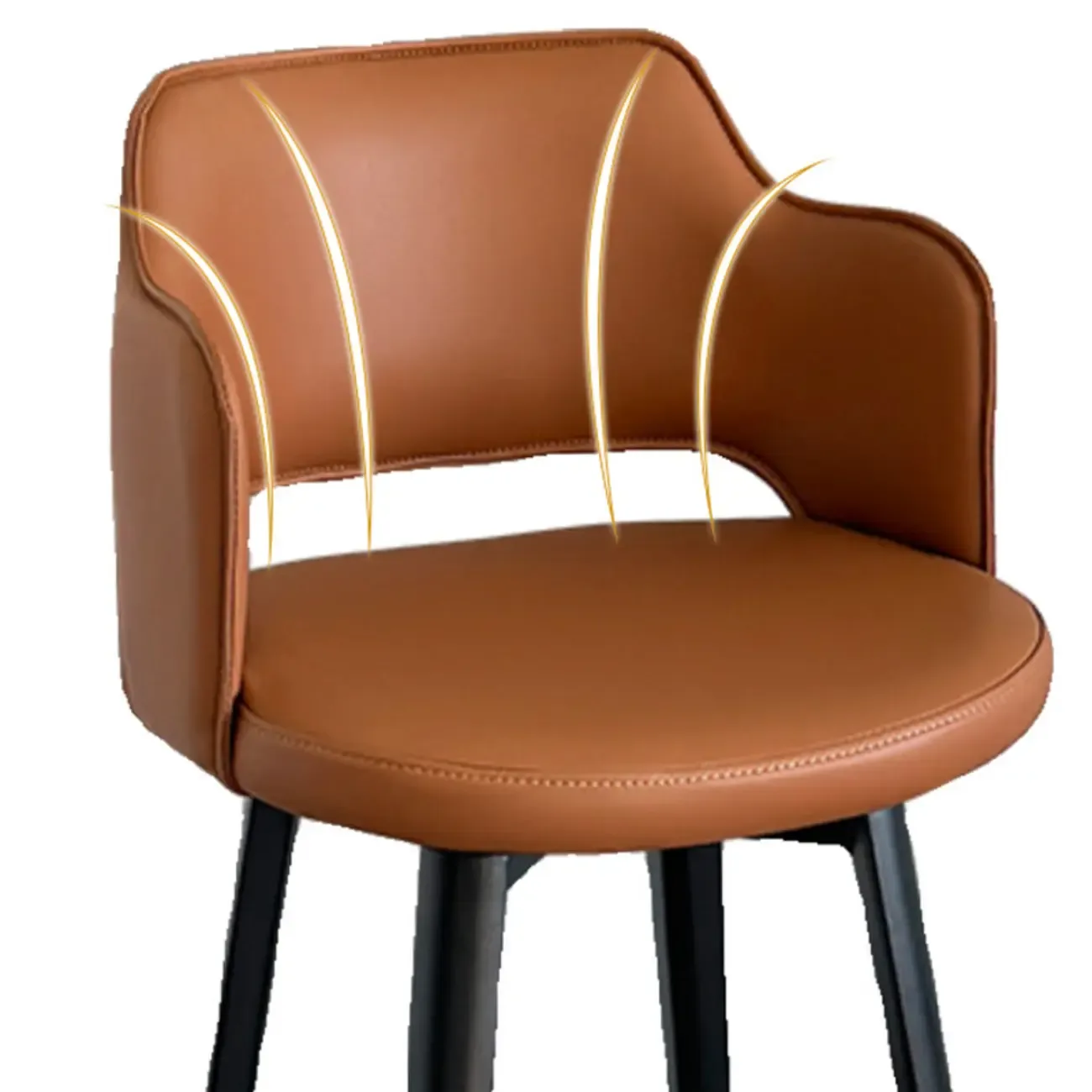 Mid-Century Modern Upholstered Bucket Seat Swivel Bar Stools