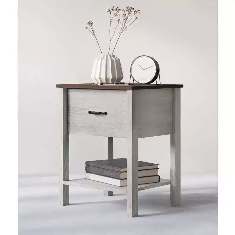 Home Design Sana Nightstand, White Oak
