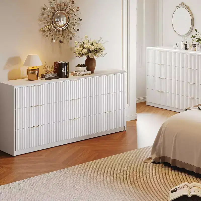 Compact Bedroom Dresser, Chest of Drawers for Bedroom or Closet Storage, White