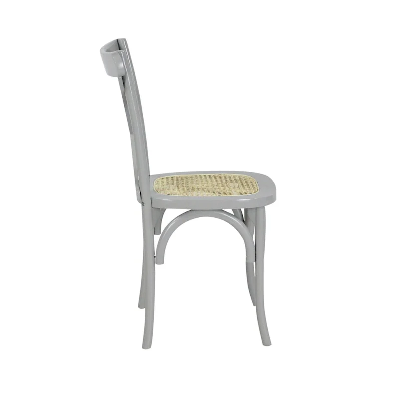 Colmar Classic Traditional X-Back Wood Rattan Dining Chair, Natural (Set of 2) by JONATHAN Y