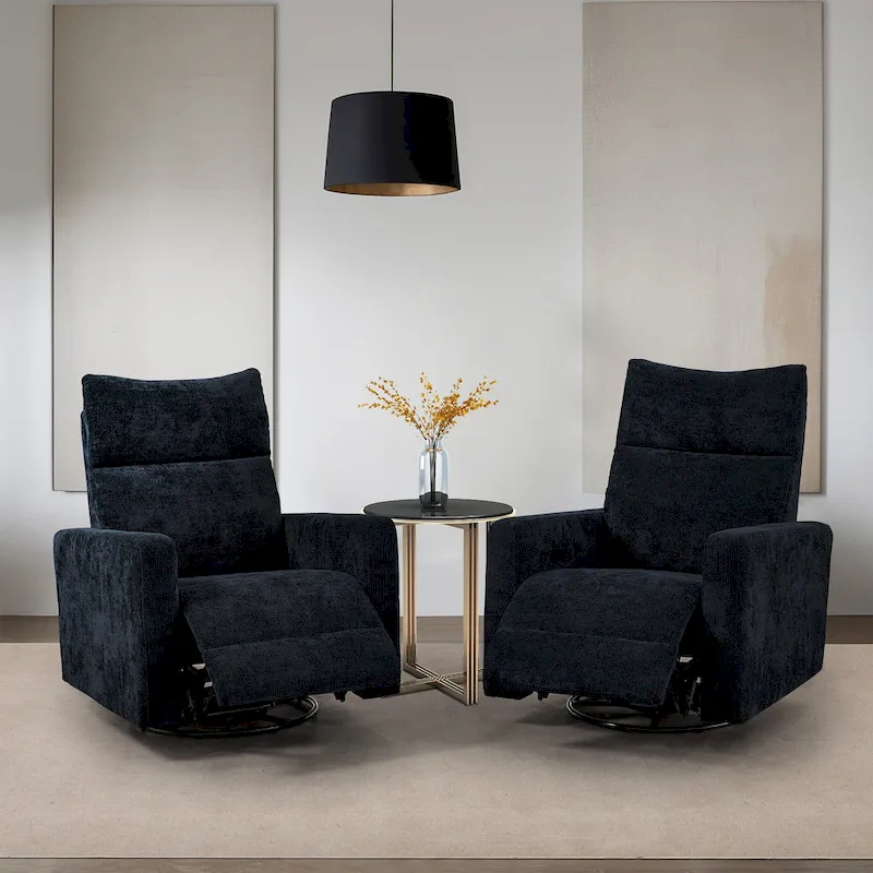 Olmas 33.5 W Power Swivel Glider Recliner with USB Charger Set Of 2