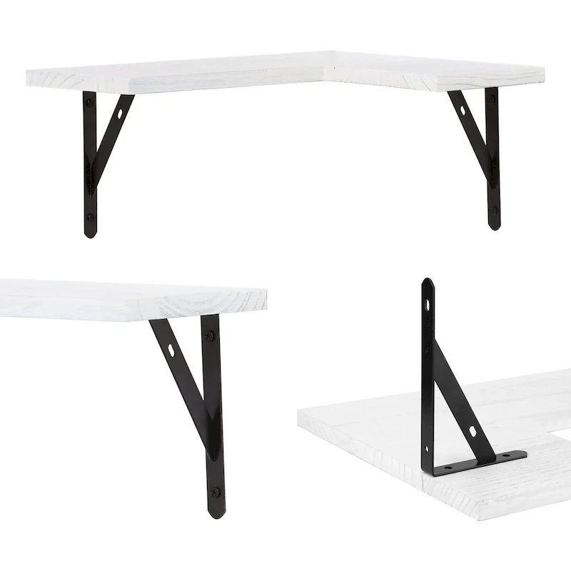 Wood Floating Shelves Set of XX, Wall Mounted Shelves for Bathroom Bedroom Living Room, and Kitchen Wall Decor 16*11.4in