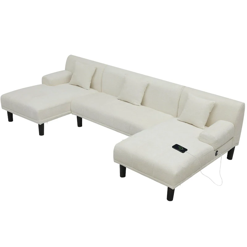 U-Shaped Chenille Modern Modular Sectional Sofa