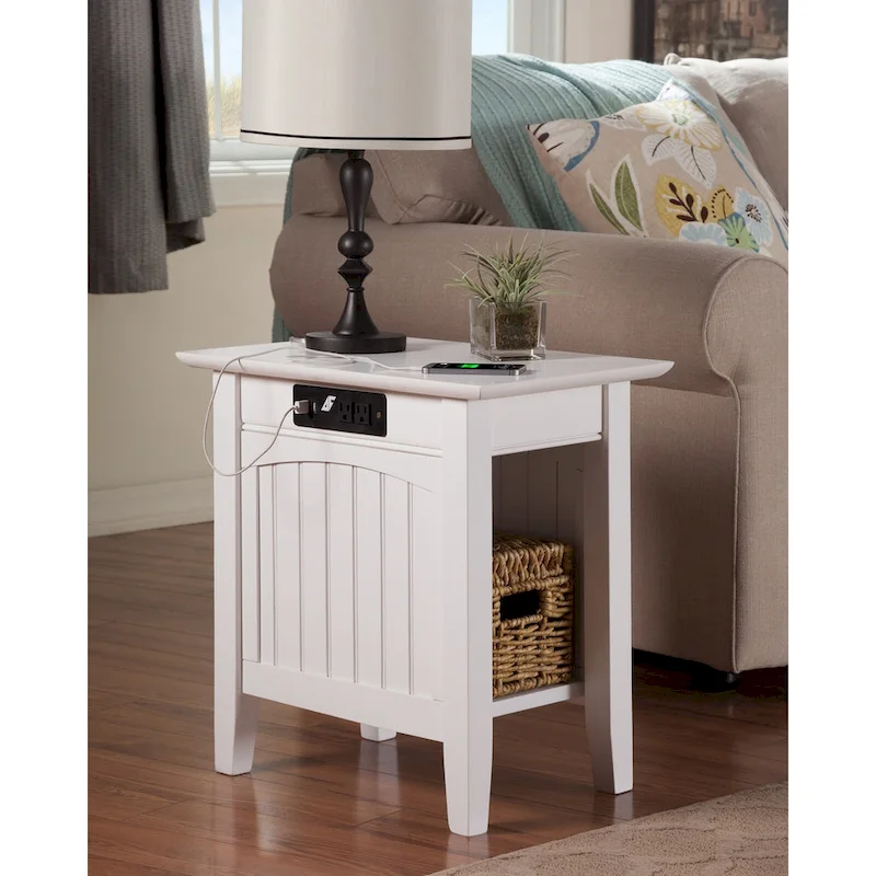 Nantucket Chair Side Table with Built-in Charger