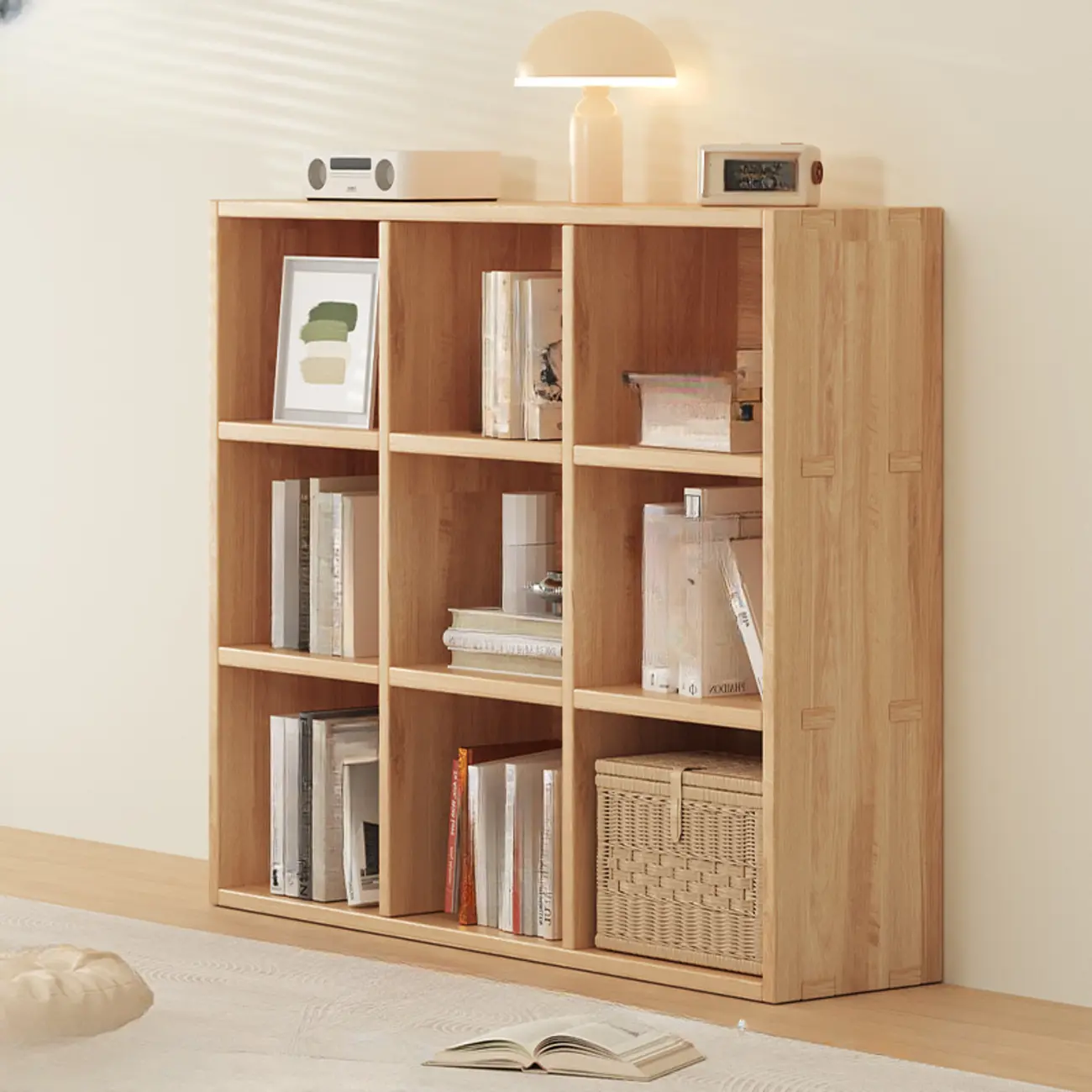 Modern Modular Rectangular Lateral Pine Wood Bookcase