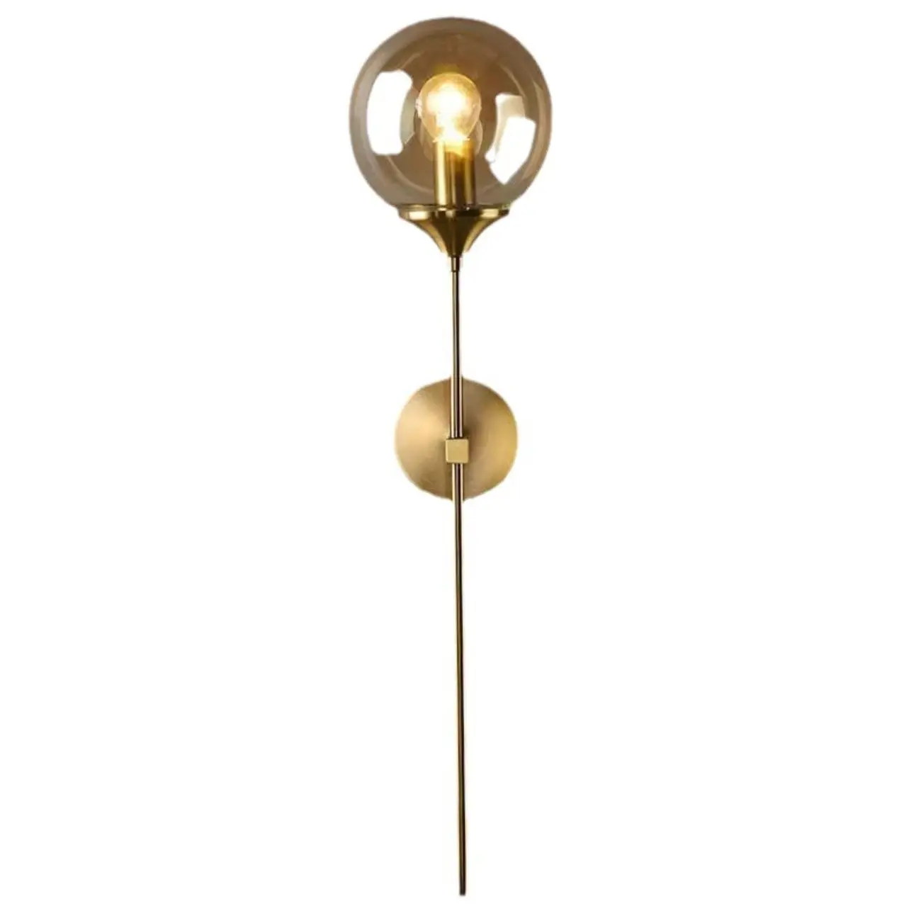 24Modern Brass Wall Sconce Fixture with Glass Shade