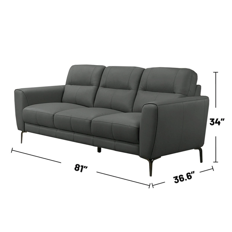 2 Piece Faux Leather Sofa Set with Triangular Chrome Legs