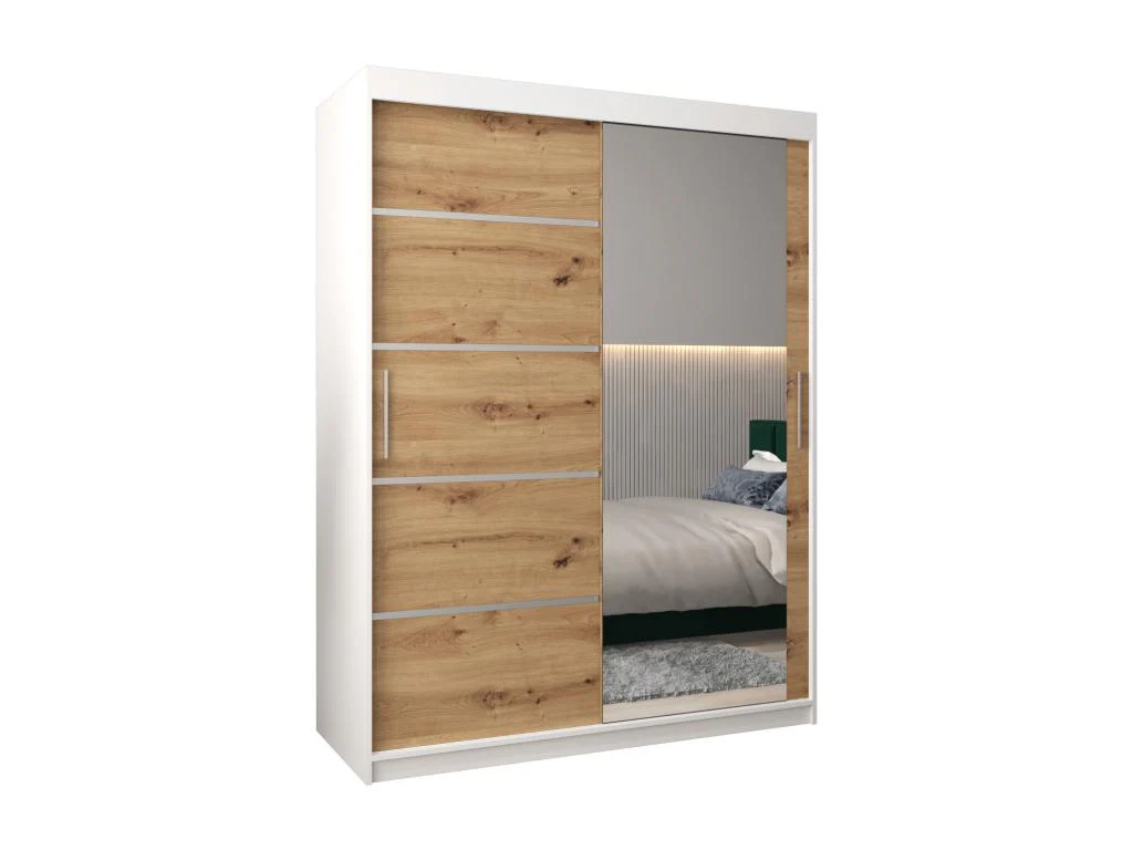 Wardrobe - Argente/Blanc/Marron (blancmobiliercosy)