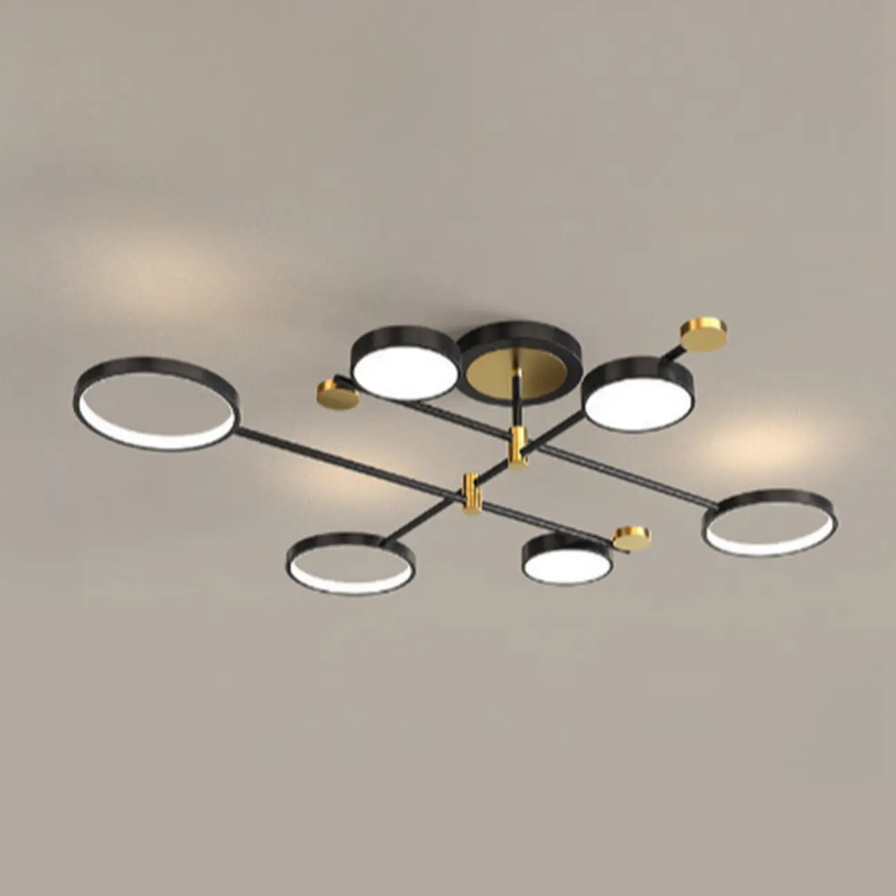 Modish Geometric Circular Dimmable Semi Flush LED Ceiling Light