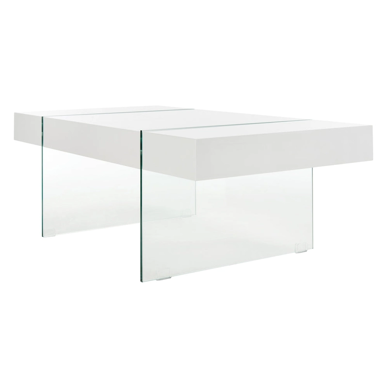 SAFAVIEH Pluma Glass Leg Rectangular Coffee Table - 43.3 W x 23.6 L x 15.7 H - 43Wx24Dx16H