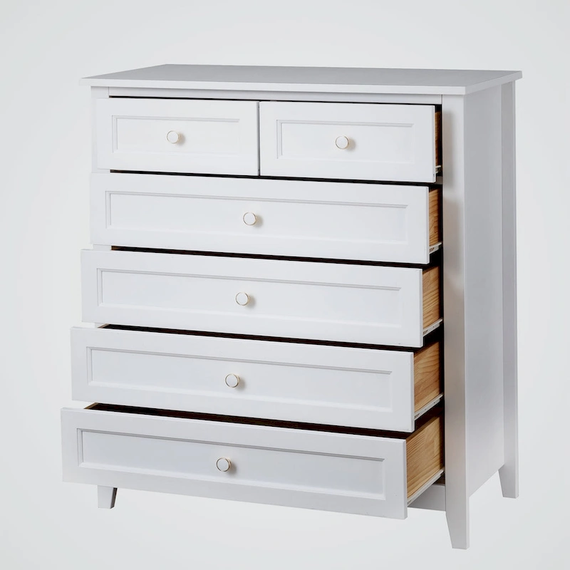 Solid Wood Spray-painted 6 Drawer Chest