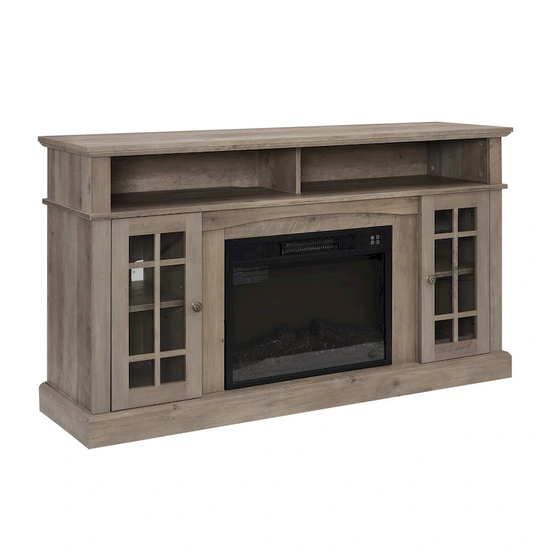 Modern Entertainment Console with 23  Fireplace Inset