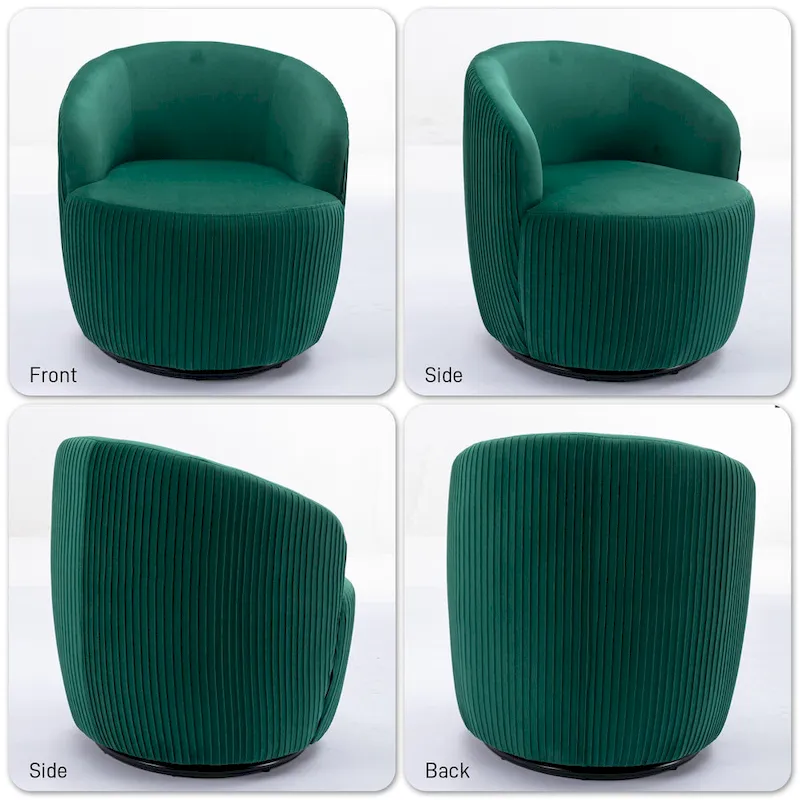 Ouyessir Accent Upholstered Round Velvet 360 Degree Swivel Sofa Chairs