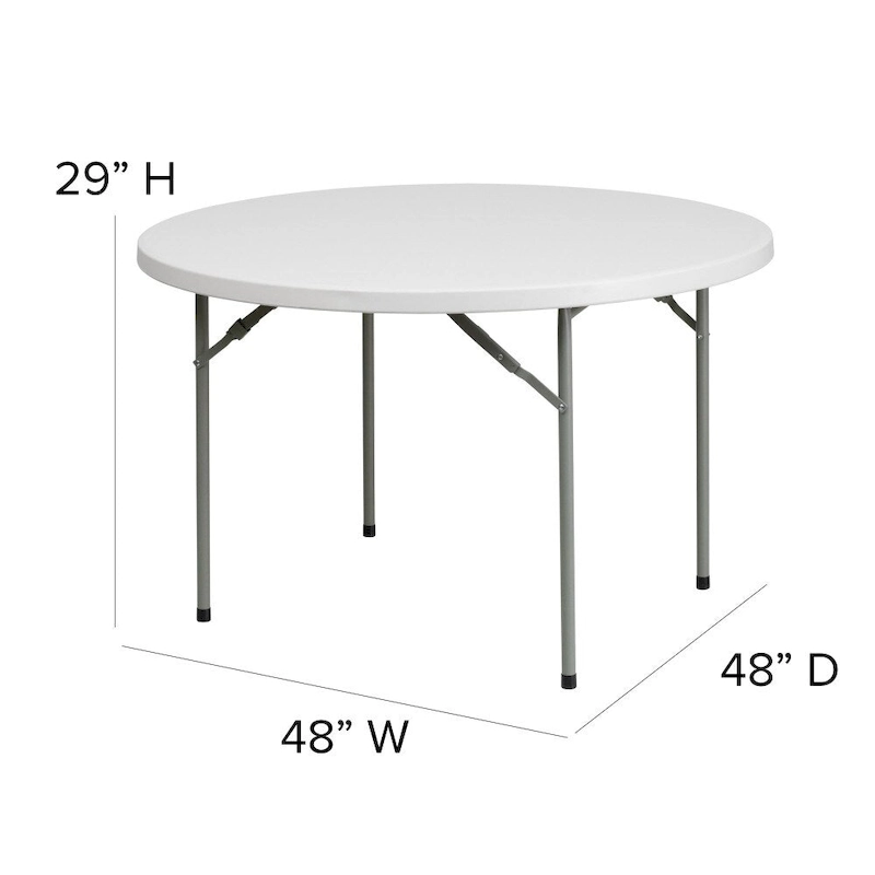 48 Round Granite White Plastic Event and Party Folding Table